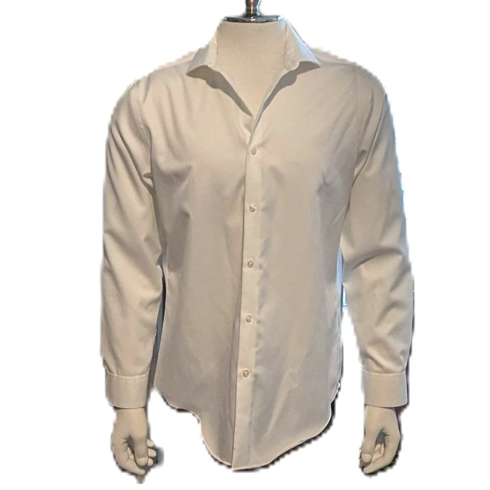Calvin KIein White Button Down Dress shirt, Size 16 32/33